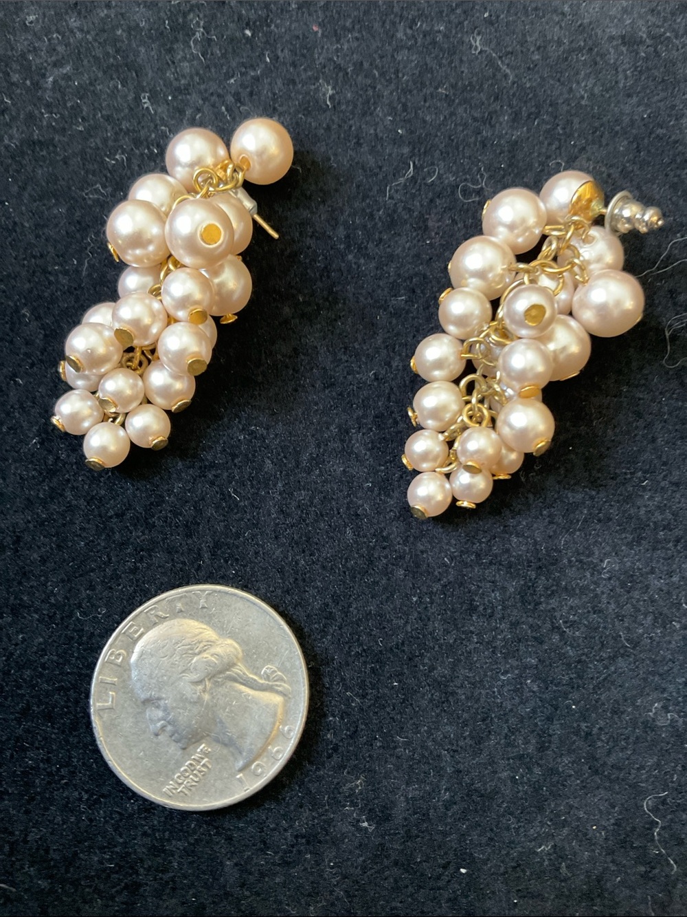 Pearl Cluster Dangle Earrings